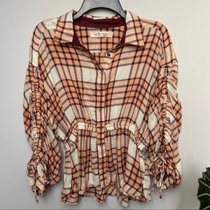 Free People Cinched Plaid Flannel
